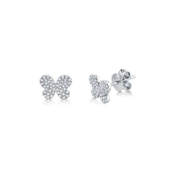 Shy Creation -14KW 0.22CT DIAMOND PAVE BUTTERFLY STUD EARRING S. Lennon & Co Jewelers New Hartford, NY
