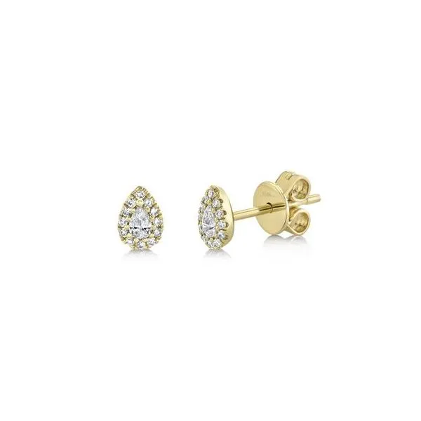 Shy Creation - 14Kt YG Diamond Pear Shape Stud Earrings Steve Lennon & Co Jewelers  New Hartford, NY
