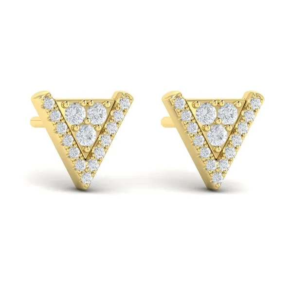 Vlora Miravel 14KT YG Diamond Trinity Stud Earrings .28tcw Steve Lennon & Co Jewelers  New Hartford, NY