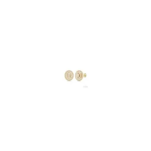 10kt Yellow Gold Double Halo Oval Shape Petite Round Cut Diamond Fashion Stud Earring .20tcw Steve Lennon & Co Jewelers  New Hartford, NY