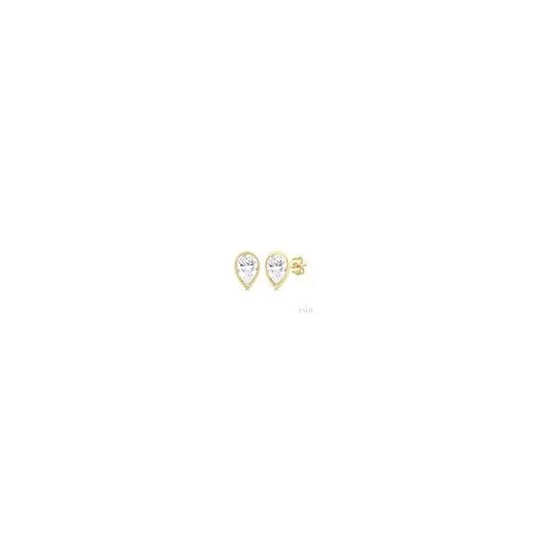 10kt Yelllow Gold  Petite Bezel Set Pear Cut Diamond Fashion Stud .20tcw Steve Lennon & Co Jewelers  New Hartford, NY