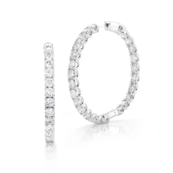 S. Lennon Classics 14KT WG Round Diamond Hoops 1.0 TCW Image 2 Steve Lennon & Co Jewelers  New Hartford, NY