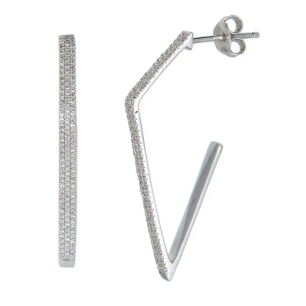 DIAMOND ANGLED HOOP STUDS Steve Lennon & Co Jewelers  New Hartford, NY