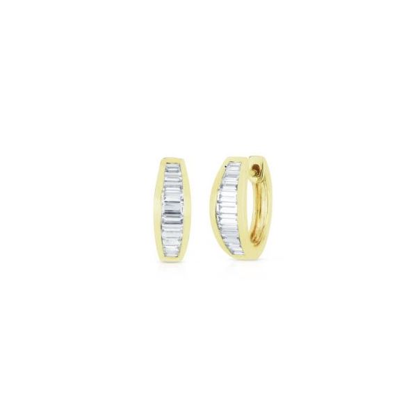 SU 14K Yellow Gold Diamond Hoops/Huggies Steve Lennon & Co Jewelers  New Hartford, NY