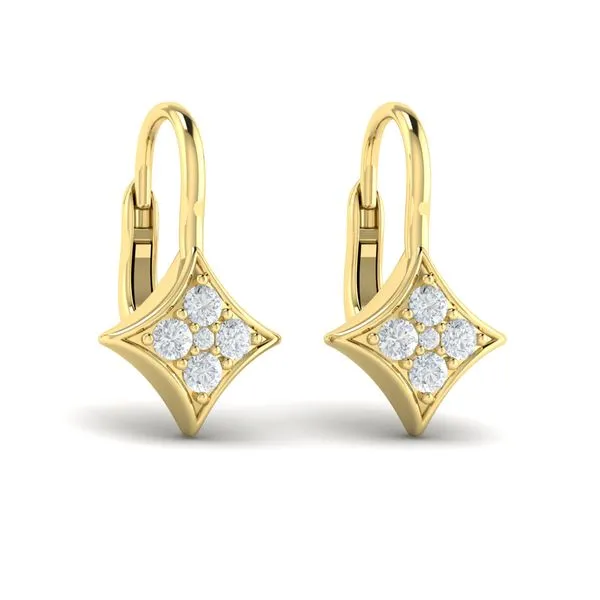 Vlora Estrella 14Kt YG Diamond Star Channel Set Huggie Earrings .44tcw Steve Lennon & Co Jewelers  New Hartford, NY