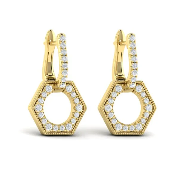 Vlora Serafina 14KT YG Diamond Open Honeycomb Drop Earrings .49tcw Steve Lennon & Co Jewelers  New Hartford, NY