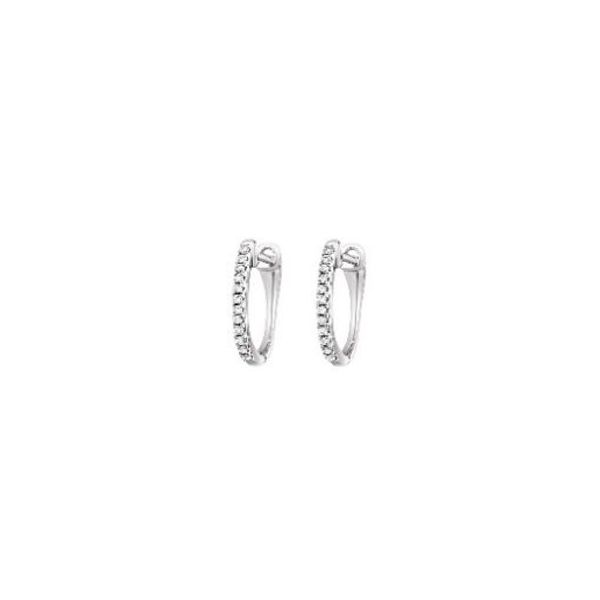 GO 10K White Gold Diamond Hoops/Huggies Steve Lennon & Co Jewelers  New Hartford, NY