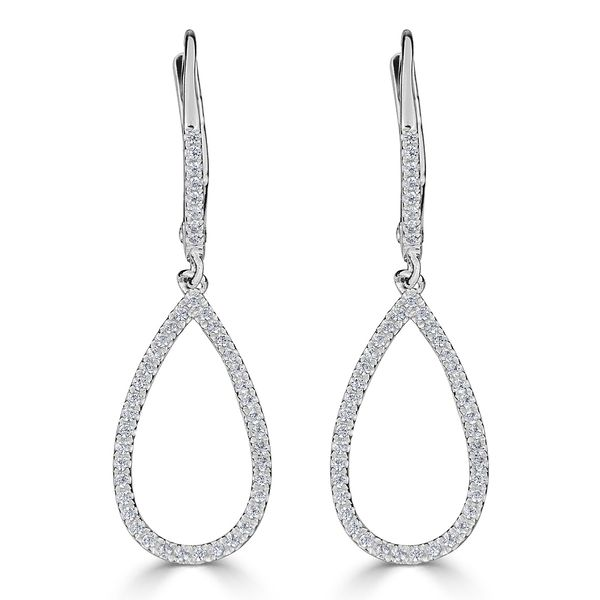 DIAMOND PEAR OUTLINE LEVER BACKS Steve Lennon & Co Jewelers  New Hartford, NY