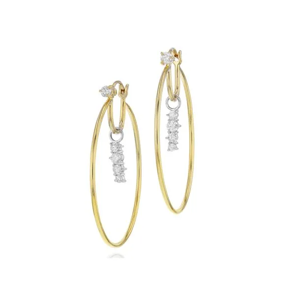 Phillips House - 14Kt Yellow Gold & White Gold Diamond Enchanted Drop Hoop Earrings 10 Diamonds 0.75CTW Steve Lennon & Co Jewelers  New Hartford, NY