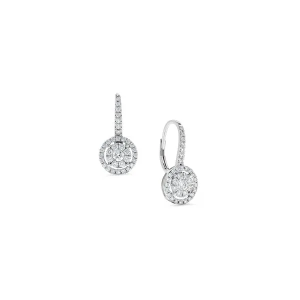 14K White Gold Dangle Diamond Lever Back Earring .75TCW Steve Lennon & Co Jewelers  New Hartford, NY