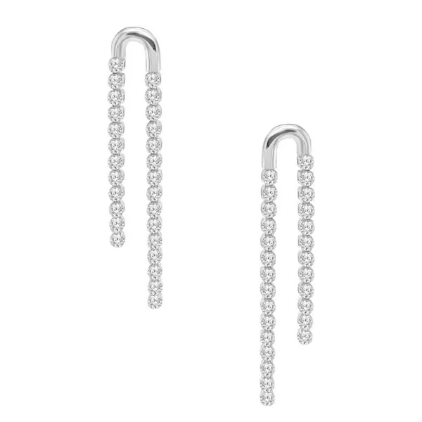 18KT White Gold Diamond U Shape Dangle Earrings .70tcw Steve Lennon & Co Jewelers  New Hartford, NY