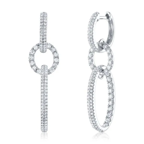 Shy Creation 14Kt White Gold  Diamond Oval Link Earrings 1.0tcw Steve Lennon & Co Jewelers  New Hartford, NY