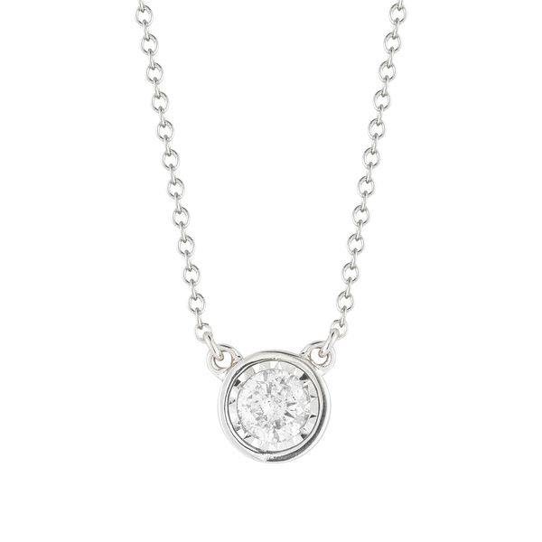 S. Lennon Classics - White 14 Karat Free Form Necklace & Pendant With One 0.33Ct Round Diamond Steve Lennon & Co Jewelers  New Hartford, NY