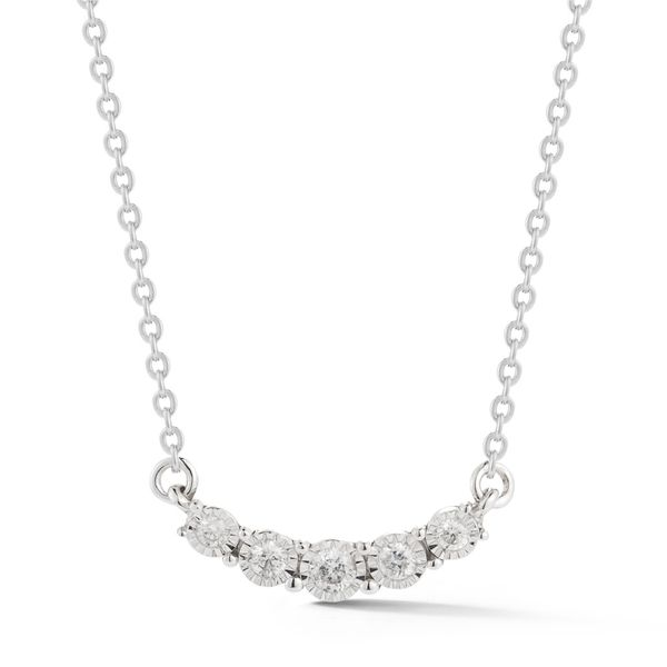S. Lennon Classics - White 14 Karat Fancy Link Necklace & Pendant With 5=0.20Tw Round Diamonds Steve Lennon & Co Jewelers  New Hartford, NY