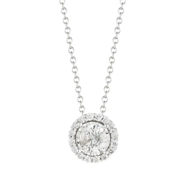 S. Lennon Classics - White 14 Karat Free Form Necklace & Pendant With One .26Ct Round Diamond Steve Lennon & Co Jewelers  New Hartford, NY