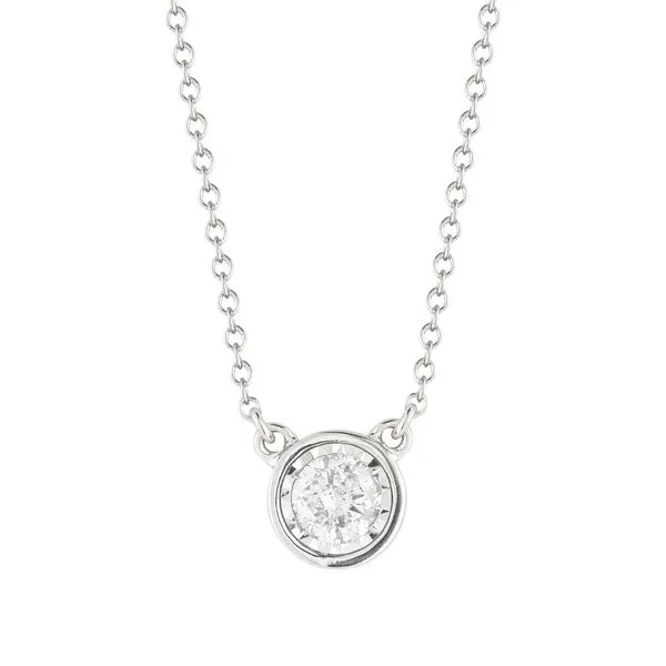 S Lennon Classic 14KT WG Diamond Illusion Bezel Pendant .30 TCW Steve Lennon & Co Jewelers  New Hartford, NY