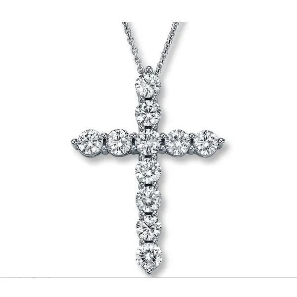 14KT WG Diamond Cross Necklace With 11 Diamonds That Is 2.00TCW Steve Lennon & Co Jewelers  New Hartford, NY