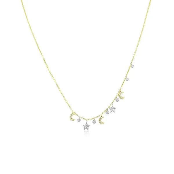 Meira T Yellow Diamond Cut 14 Karat Fancy Link Necklace With 18.00Tw Round Diamonds Steve Lennon & Co Jewelers  New Hartford, NY
