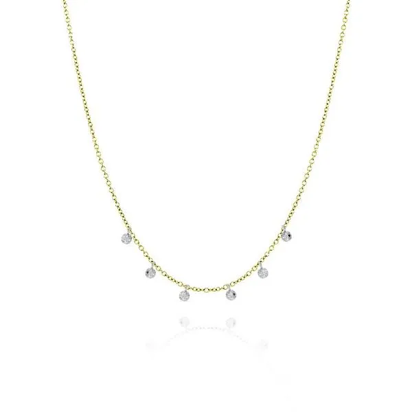 Meira T Yellow Diamond Cut 14 Karat Collar Necklace Length 18 With 0.06Tw Round Diamonds Steve Lennon & Co Jewelers  New Hartford, NY