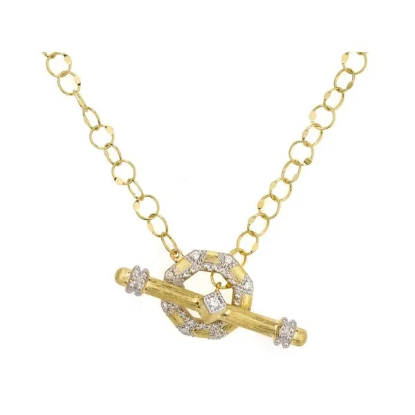 Jude Frances Lisse Uptown Open Octagonal Necklace With 0.06Tw Round Diamonds Steve Lennon & Co Jewelers  New Hartford, NY