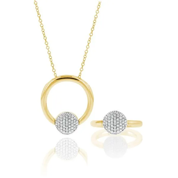 Phillips House 14Kt Yellow Gold & Diamond Mini 10mm Shiny Infinity Revolution Ring Necklace Steve Lennon & Co Jewelers  New Hartford, NY