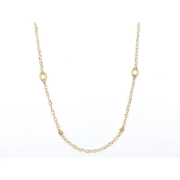 Jude Frances Provence Alternating Marquis Delicate Loop Necklace With 0.10Tw Round Diamonds Steve Lennon & Co Jewelers  New Hartford, NY