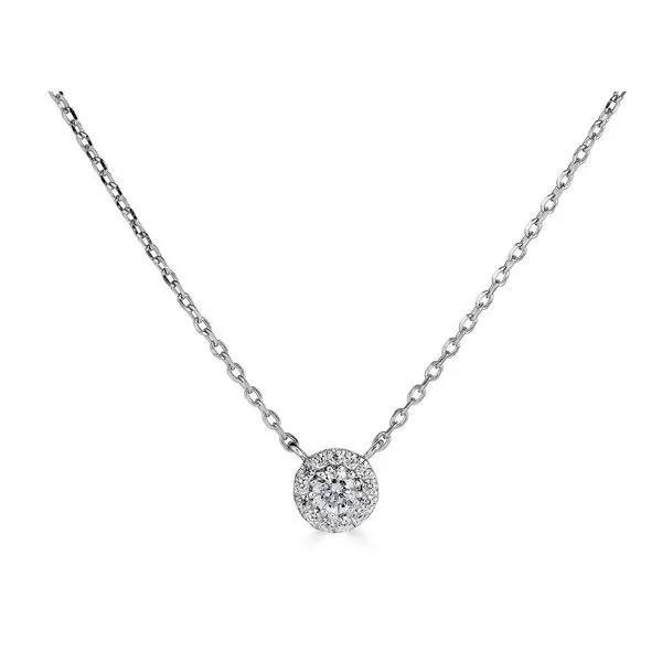 Diamond Single Halo Necklac Steve Lennon & Co Jewelers  New Hartford, NY