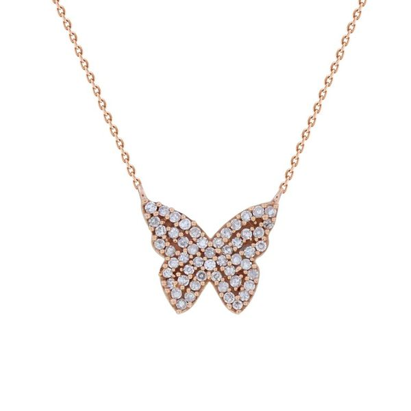 DIAMOND BUTTERFLY NECKLACE 18KW .12CTW Steve Lennon & Co Jewelers  New Hartford, NY