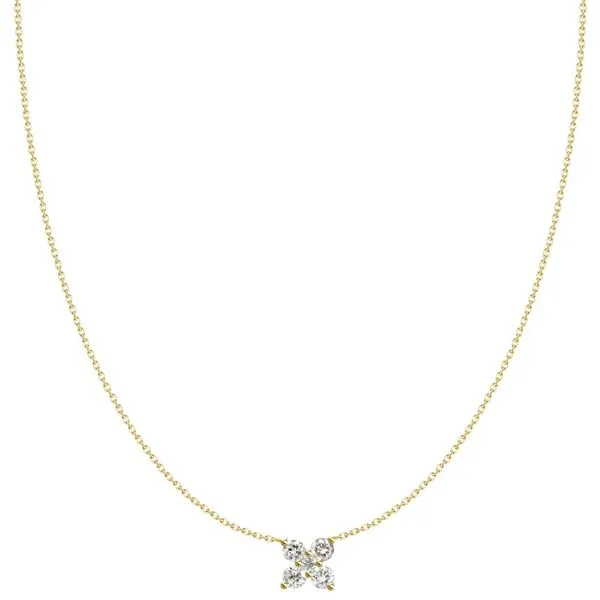 DIAMOND FLOWER NECKLACE 18KW .20CTW Steve Lennon & Co Jewelers  New Hartford, NY