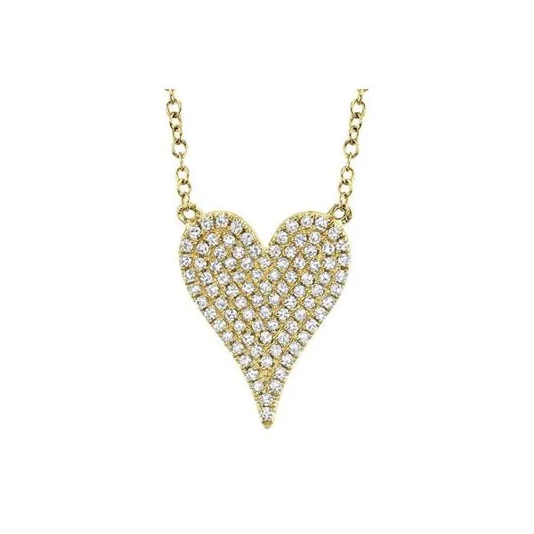 Shy Creation -14KY DIAMOND PAVE HEART NECKLACE Steve Lennon & Co Jewelers  New Hartford, NY