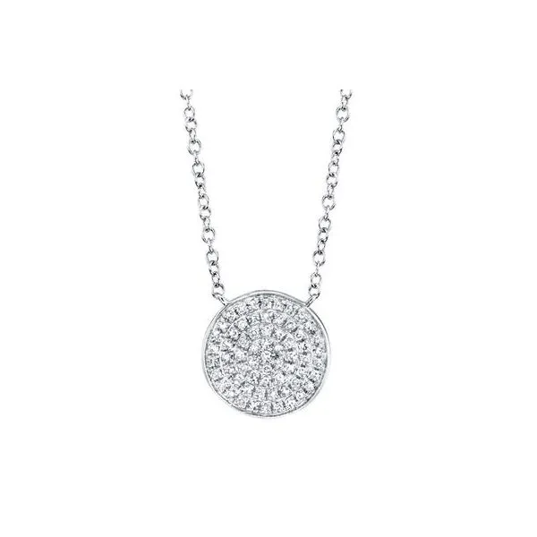 Shy Creation -14KW DIAMOND PAVE CIRCLE NECKLACE Steve Lennon & Co Jewelers  New Hartford, NY