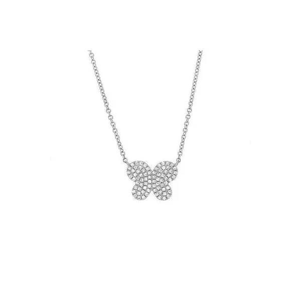 Shy Creation -14KW DIAMOND PAVE BUTTERFLY NECKLACE Steve Lennon & Co Jewelers  New Hartford, NY