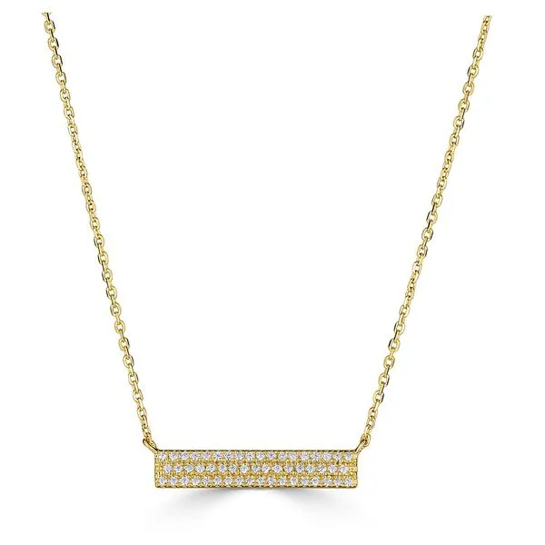 14KT White Gold Diamond Rectangle Necklace 0.17ct Steve Lennon & Co Jewelers  New Hartford, NY