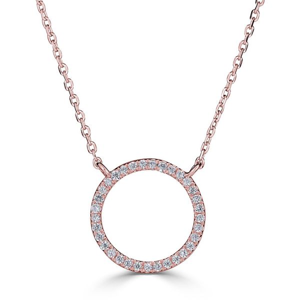JG 14K Rose Gold Diamond  Fashion Necklace/ Pendant Steve Lennon & Co Jewelers  New Hartford, NY