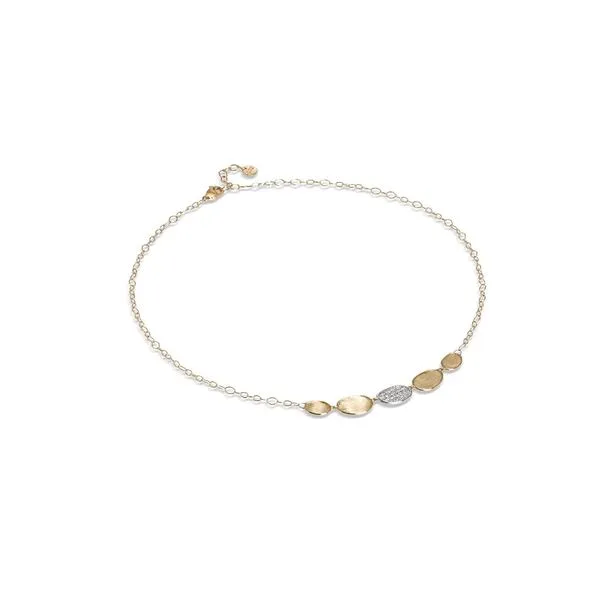 Marco Bicego -Lunaria Collection 18K Yellow Gold and Diamond Petite Half Collar Necklace 0.28CT 16.5
