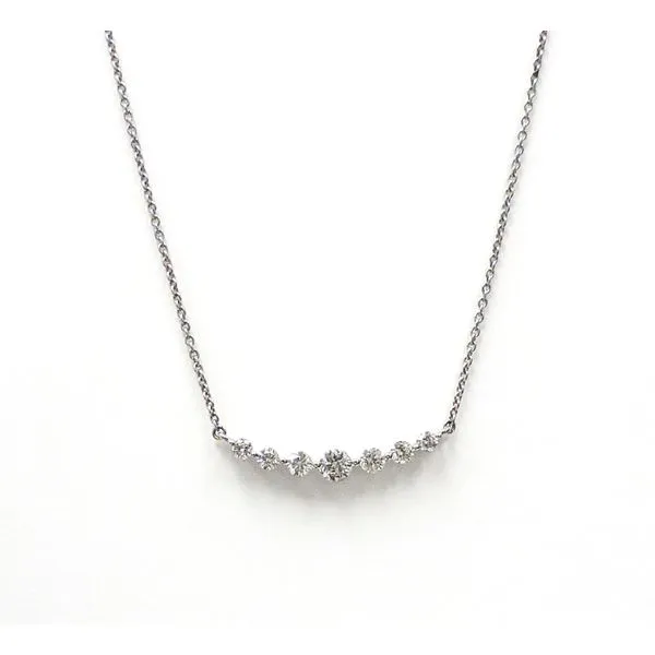 14K White Gold Boat Shaped Diamond Pendant Necklace 1.00TCW Steve Lennon & Co Jewelers  New Hartford, NY
