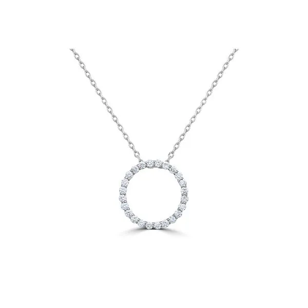 14K White Gold Diamond Circle Necklace .33TCW Steve Lennon & Co Jewelers  New Hartford, NY