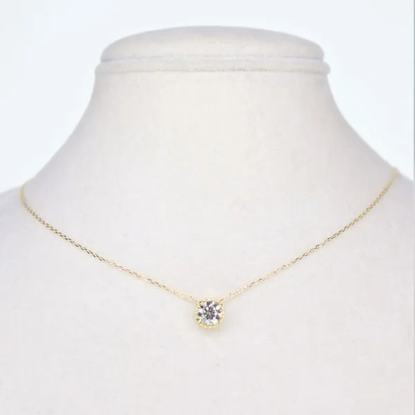 18KT YG Diamond Illusion Pendant Necklace With 1 Diamond TCW .31 Steve Lennon & Co Jewelers  New Hartford, NY