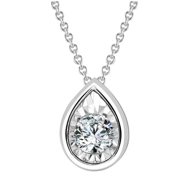 S. Lennon Classics 14KT WG Pear Shape Diamond Bezel Pendant .15tcw Steve Lennon & Co Jewelers  New Hartford, NY