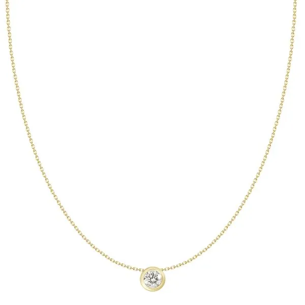18Kt Yellow Gold Diamond Bezel Pendent  0.20CTW Steve Lennon & Co Jewelers  New Hartford, NY