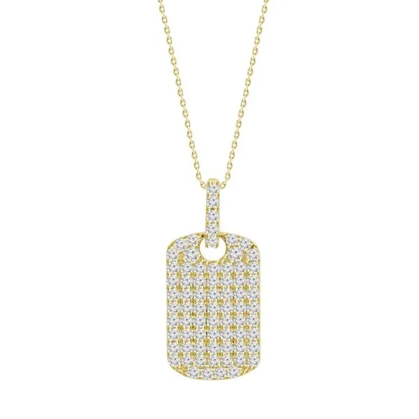 18Kt Yellow Gold Diamond Tag Necklace .34tcw Steve Lennon & Co Jewelers  New Hartford, NY
