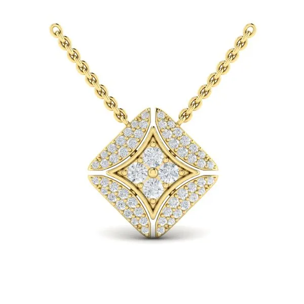 Vlora Estrella 14KT YG Diamond Star with Channel Set Diamond Cluster Pendant Necklace .50tcw Steve Lennon & Co Jewelers  New Hartford, NY
