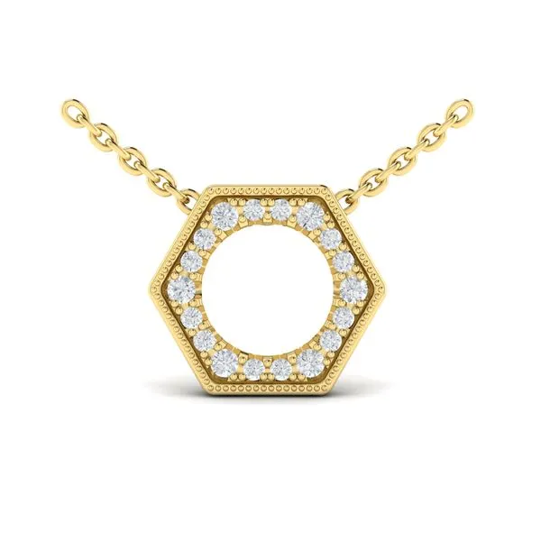 Vlora Serafina 14KT YG Diamond Open Honeycomb Pendant Necklace .28tcw Steve Lennon & Co Jewelers  New Hartford, NY