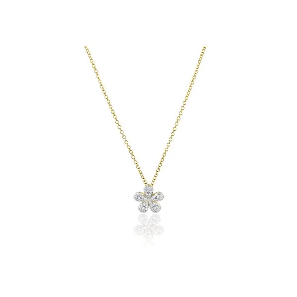 Phillips House 14Kt Yellow Gold & Diamond Forget-Me-Not Petite Pave Necklace .24tcw Steve Lennon & Co Jewelers  New Hartford, NY