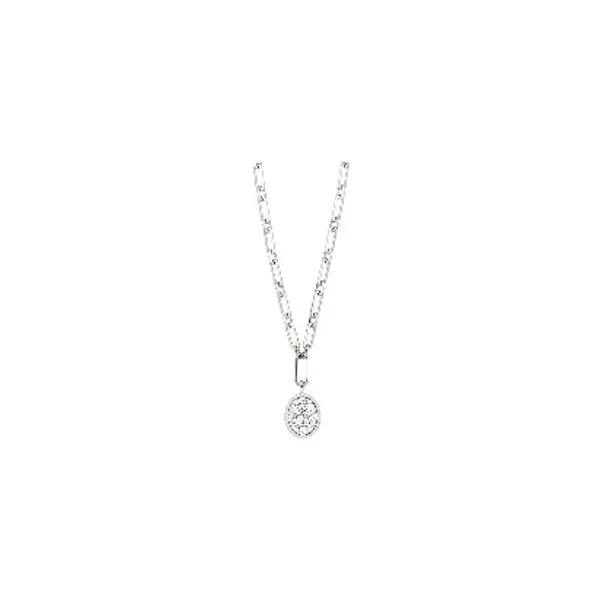 14K White Gold Paper Clip Chain with Diamond Pendant .50TCW Steve Lennon & Co Jewelers  New Hartford, NY
