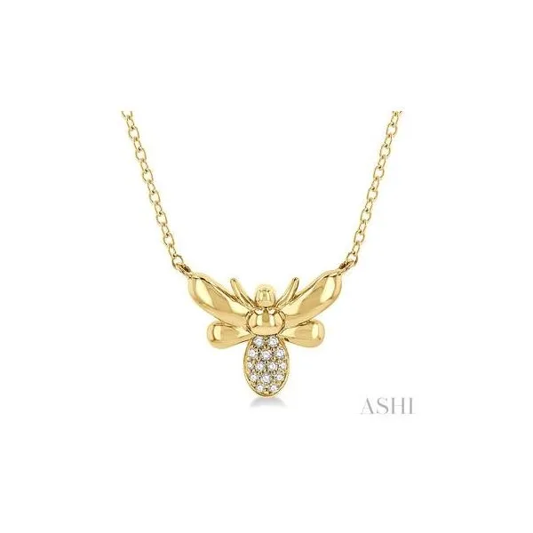 10 Kt Yellow Gold Bumble Bee Round Cut Diamond Petite Fashion Pendant.06tcw Steve Lennon & Co Jewelers  New Hartford, NY