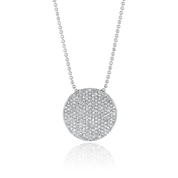 Phillips House - 14KT White Gold & Diamond 18mm Large Infinity Necklace with 191 Diamonds 1.0tcw Steve Lennon & Co Jewelers  New Hartford, NY