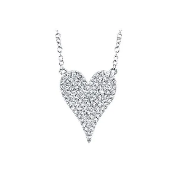 Shy Creation 14Kt White Gold Diamond Pave Heart Necklace - .21tcw Steve Lennon & Co Jewelers  New Hartford, NY