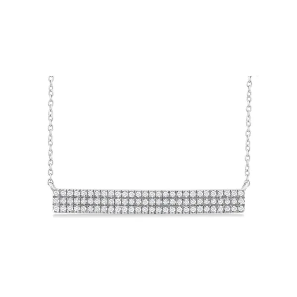 10kt White Gold Three Row Bar Diamond Necklace .25tcw Steve Lennon & Co Jewelers  New Hartford, NY