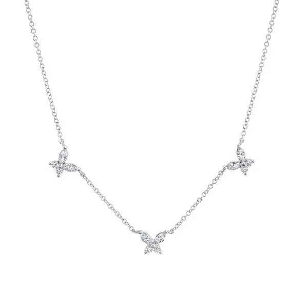 Shy Creation 14kt White Gold Diamond Butterfly Necklace 0.41ct Steve Lennon & Co Jewelers  New Hartford, NY
